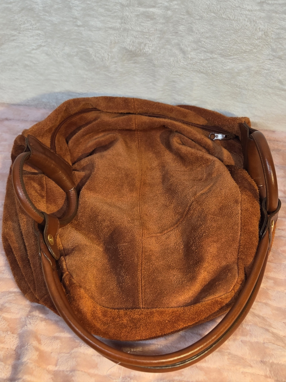 Empress Brown Suede Hobo Shoulder Bag - Classic Everyday Carry - Picture 6 of 7